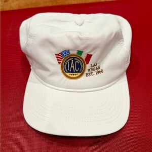 Italian American Club logo Hat Cap Las Vegas Italy UPF 50+ Polyester White